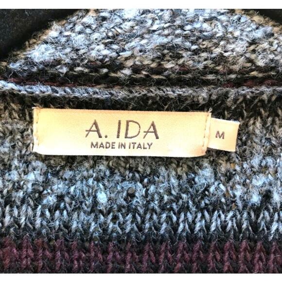 A. IDA Made in Italy Women's Size Medium Grey Wool Blend Cardigan Sweater Sz M - Picture 7 of 8